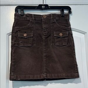 Old Navy Dark Brown Corduroy Mini Skirt Size Youth Girls 10
